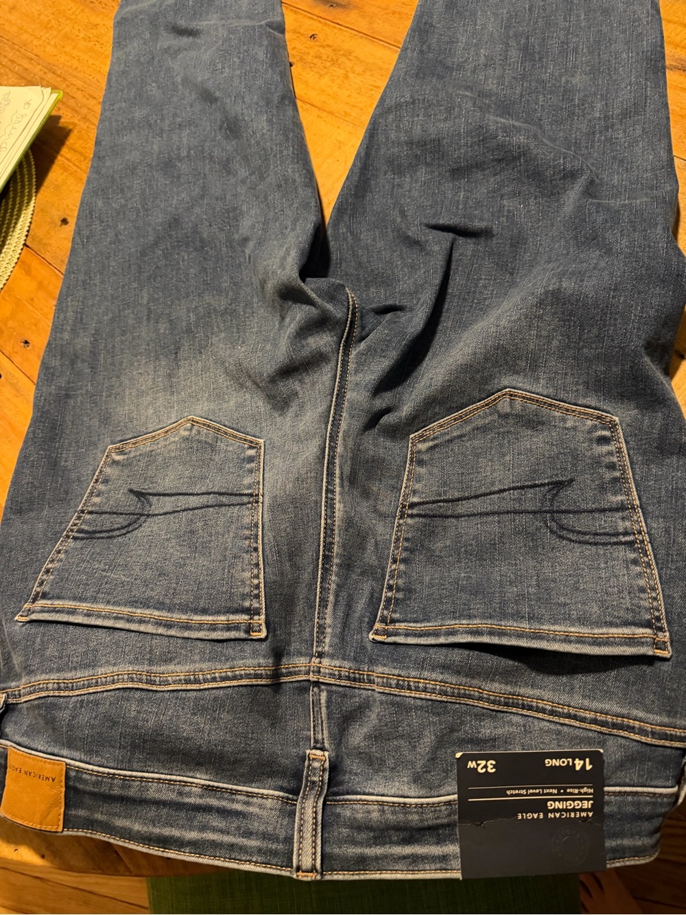 American Eagle Medium Blue Stretch Jeans - high rise next level stretch - Picture 7 of 8